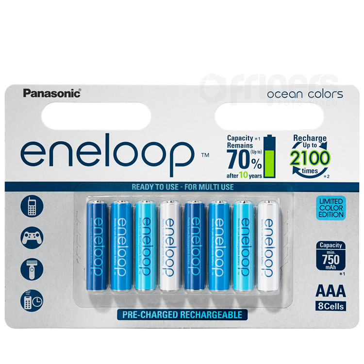 Rechageable batteries Panasonic Eneloop Ocean Blue 800mA 8x R3/AAA  B-PN-R3OCNC8
